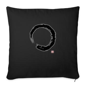 Calligraphy Enso Circle Zen Buddhism - Sofa pillowcase 17,3'' x 17,3'' (45 x 45 cm) - black - Front