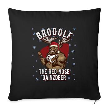 Brodolf Gainzdeer Christmas Bodybuilding Fitness - Sofa pillowcase 17,3'' x 17,3'' (45 x 45 cm) - black - Front
