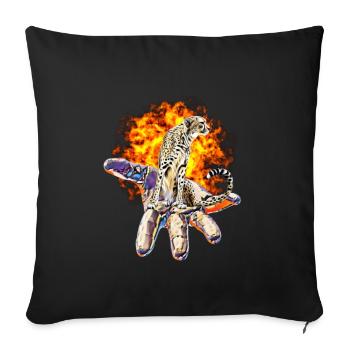 cheetah - Sofa pillowcase 17,3'' x 17,3'' (45 x 45 cm) - black - Front