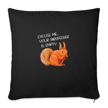 Écureuil drôle disant - Housse de coussin décorative 45 x 45 cm - noir - Devant
