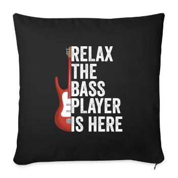 Bass Bassist Bass-Gitarrist Geschenkidee Lustig - Sofakissenbezug 45 x 45 cm - Schwarz - Vorne