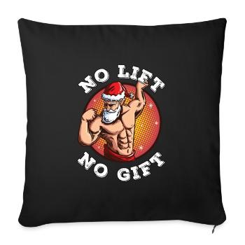 No Lift No Gift Santa Claus Bodybuilding Sport - Sofa pillowcase 17,3'' x 17,3'' (45 x 45 cm) - black - Front