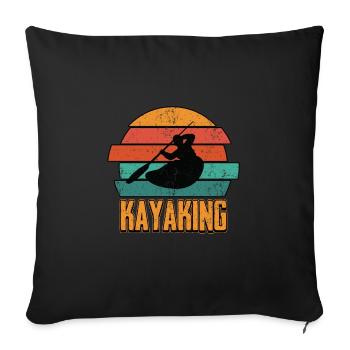 Kayak Kayak Canoë Canoë Kayakers Rivière - Housse de coussin décorative 45 x 45 cm - noir - Devant