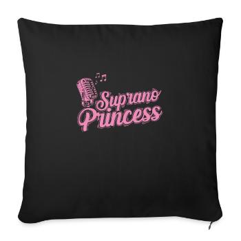 Singing Princess at Microphone Suprano Princess - Sofa pillowcase 17,3'' x 17,3'' (45 x 45 cm) - black - Front