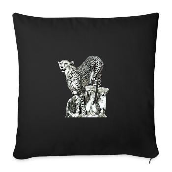cheetah - Sofa pillowcase 17,3'' x 17,3'' (45 x 45 cm) - black - Front