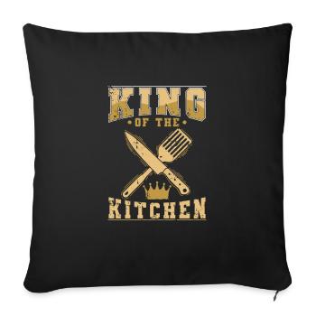 King of the Kitchen Küche - Sofakissenbezug 45 x 45 cm - Schwarz - Vorne