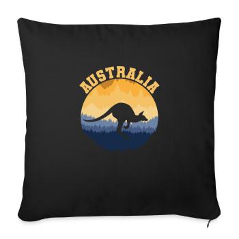 Australia Australia kangaroo - Sofa pillowcase 17,3'' x 17,3'' (45 x 45 cm) - black - Front