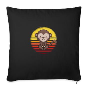 Cute monkey monkey - Sofa pillowcase 17,3'' x 17,3'' (45 x 45 cm) - black - Front
