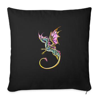 Dragon - Sofa pillowcase 17,3'' x 17,3'' (45 x 45 cm) - black - Front