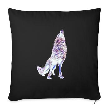 Wolf - Sofa pillowcase 17,3'' x 17,3'' (45 x 45 cm) - black - Front