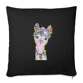 Lama - Sofa pillowcase 17,3'' x 17,3'' (45 x 45 cm) - black - Front