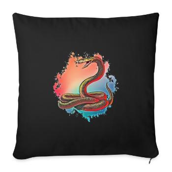 snake - Sofa pillowcase 17,3'' x 17,3'' (45 x 45 cm) - black - Front