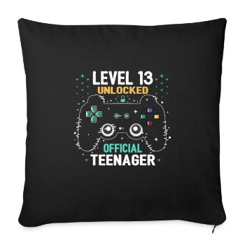Level 13 Entsperrt offizieller Teenager 13. Geburtstag - Sofakissenbezug 45 x 45 cm - Schwarz - Vorne