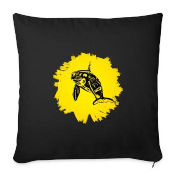 killer whale - Sofa pillowcase 17,3'' x 17,3'' (45 x 45 cm) - black - Front