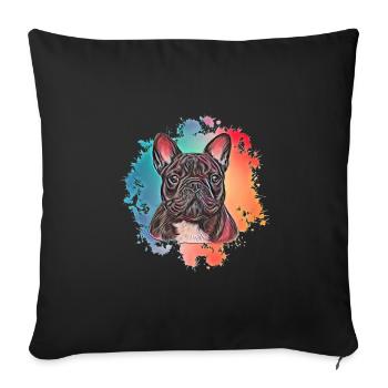 French Bulldog - Sofa pillowcase 17,3'' x 17,3'' (45 x 45 cm) - black - Front