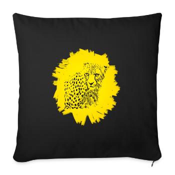 cheetah - Sofa pillowcase 17,3'' x 17,3'' (45 x 45 cm) - black - Front