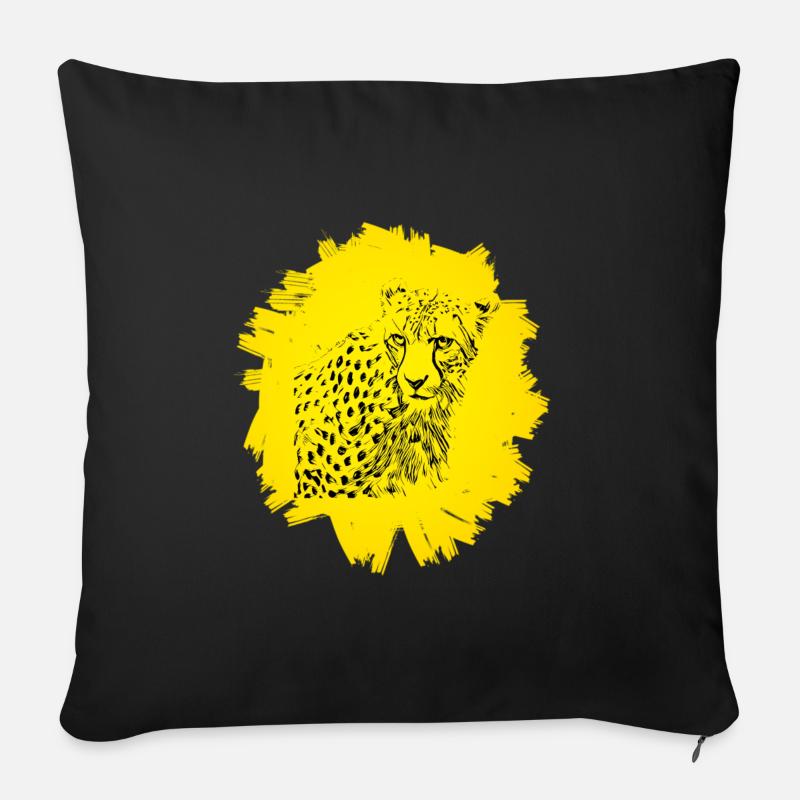 Guépard - Housse de coussin décorative 45 x 45 cm - noir