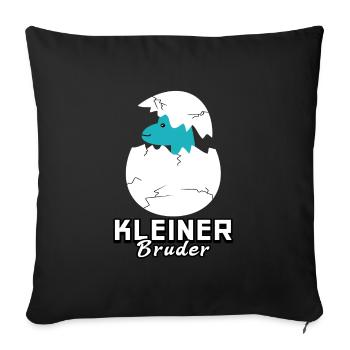 Kleiner Bruder Dinosaurier - Sofakissenbezug 45 x 45 cm - Schwarz - Vorne