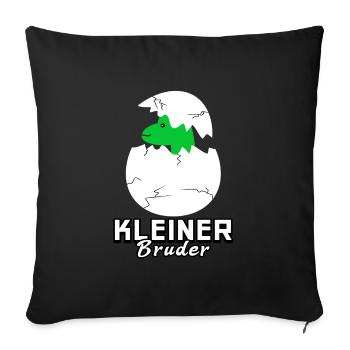Kleiner Bruder Dinosaurier - Sofakissenbezug 45 x 45 cm - Schwarz - Vorne