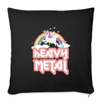 Unicorn Heavy Metal Unicorn Metal Music Genre Rock - Sofa pillowcase 17,3'' x 17,3'' (45 x 45 cm) - black - Front