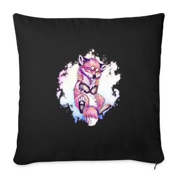 fox - Sofa pillowcase 17,3'' x 17,3'' (45 x 45 cm) - black - Front