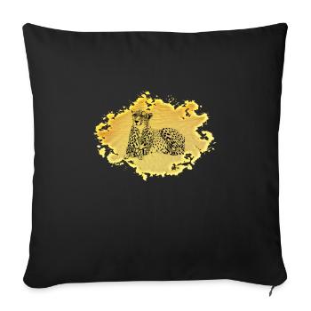Guépard - Housse de coussin décorative 45 x 45 cm - noir - Devant