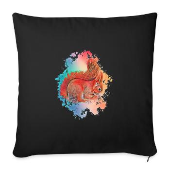 Écureuils - Housse de coussin décorative 45 x 45 cm - noir - Devant