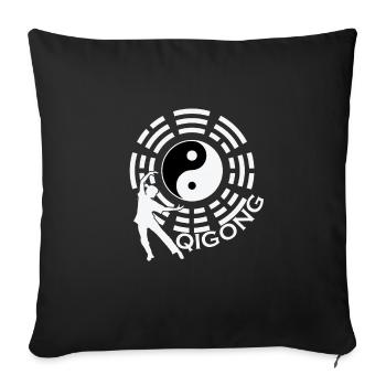 Qigong Yin et Yang - Housse de coussin décorative 45 x 45 cm - noir - Devant