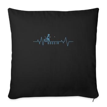 Battements de cœur pour la pétanque - Housse de coussin décorative 45 x 45 cm - noir - Devant