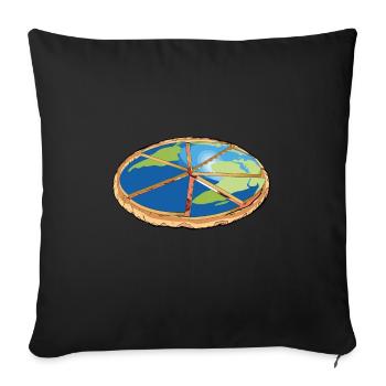 Pizza carries earth - Sofa pillowcase 17,3'' x 17,3'' (45 x 45 cm) - black - Front