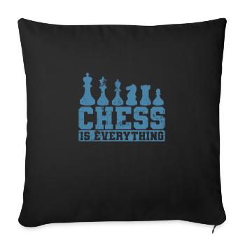 Chess is Everything Chess Pieces - Sofa pillowcase 17,3'' x 17,3'' (45 x 45 cm) - black - Front