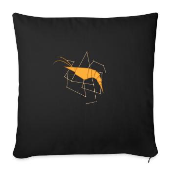 Origami shrimp as paper form - Sofa pillowcase 17,3'' x 17,3'' (45 x 45 cm) - black - Front