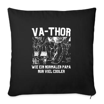 Vathor Papa Vater - Sofakissenbezug 45 x 45 cm - Schwarz - Vorne