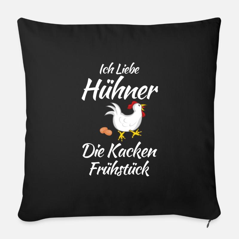 Hühner Weihnachten Bäuerin - Sofakissenbezug 45 x 45 cm - Schwarz