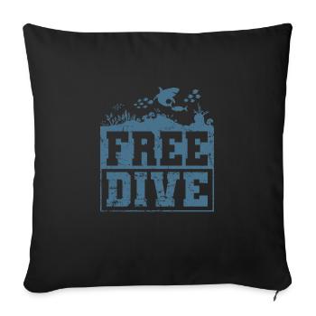 Plongée en apnée dans l’océan Free Dive - Housse de coussin décorative 45 x 45 cm - noir - Devant
