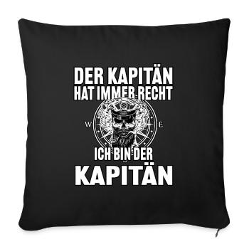 Segeln Kapitän Boot Meer Pfeife Seemann Totenkopf - Sofakissenbezug 45 x 45 cm - Schwarz - Vorne