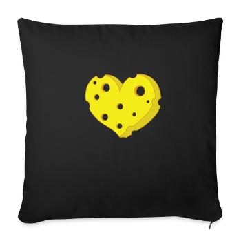 Piece of heart-shaped cheese - Sofa pillowcase 17,3'' x 17,3'' (45 x 45 cm) - black - Front