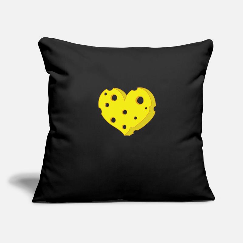 Morceaux de fromage en forme de coeur Housse de coussin décorative 45 x 45 cm