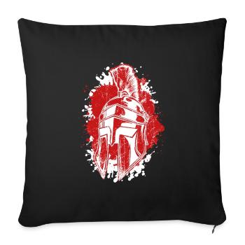 spartaner helm splatter sparta krieger - Sofakissenbezug 45 x 45 cm - Schwarz - Vorne