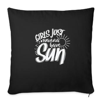 Girls Just Wanna Have Sun Vacances - Housse de coussin décorative 45 x 45 cm - noir - Devant