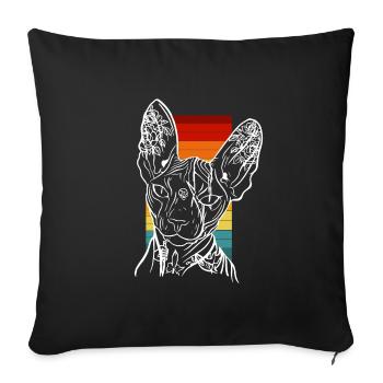 Sphynx Tatouage Chat Vintage Design - Housse de coussin décorative 45 x 45 cm - noir - Devant