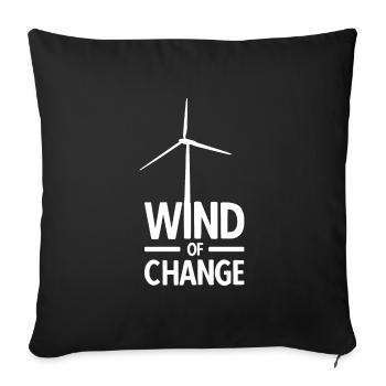 Windenergie Windkraft Klima Windrad - Sofakissenbezug 45 x 45 cm - Schwarz - Vorne