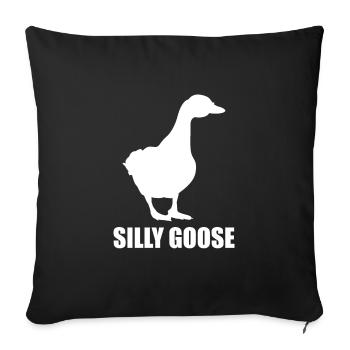 Silly Goose Alberne Gans Humour - Housse de coussin décorative 45 x 45 cm - noir - Devant