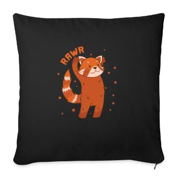 Chat ours rugit ours chat bambou Népal - Housse de coussin décorative 45 x 45 cm - noir - Devant
