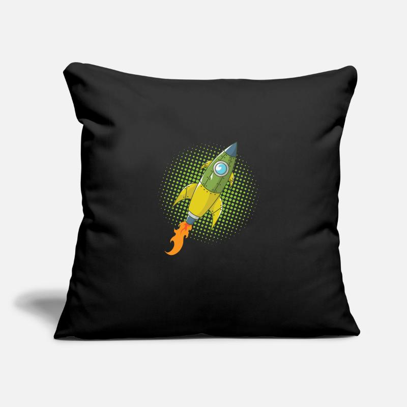 Rocket Comic Spaceship Spacecraft Missile Housse de coussin décorative 45 x 45 cm