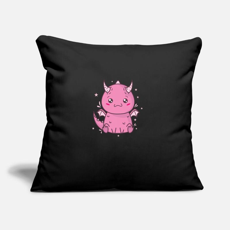 petit bébé dragon créature mythique conte de fées Housse de coussin décorative 45 x 45 cm
