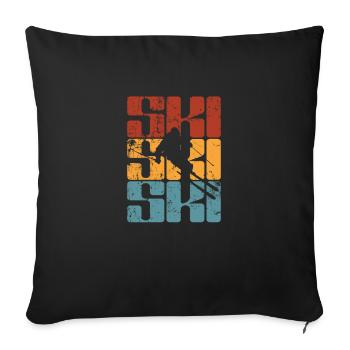 Ski Sport Skiing Snow Winter Holiday - Sofa pillowcase 17,3'' x 17,3'' (45 x 45 cm) - black - Front