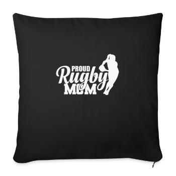 Proud Rugby Mom Football Sports Player - Sofa pillowcase 17,3'' x 17,3'' (45 x 45 cm) - black - Front