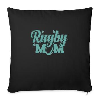 Rugby Mom Football Sport Player Fans - Sofa pillowcase 17,3'' x 17,3'' (45 x 45 cm) - black - Front