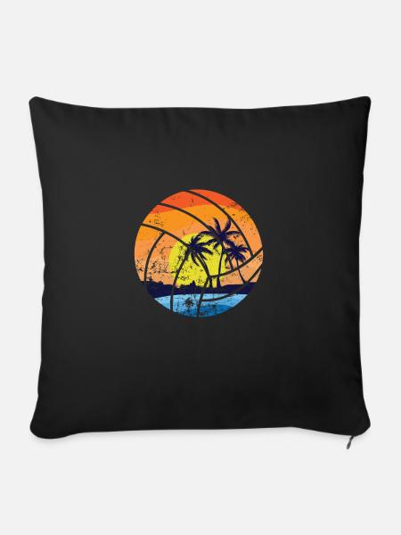 Beachvolleyball Profi Team Spieler Sand - Sofakissenbezug 45 x 45 cm - Schwarz